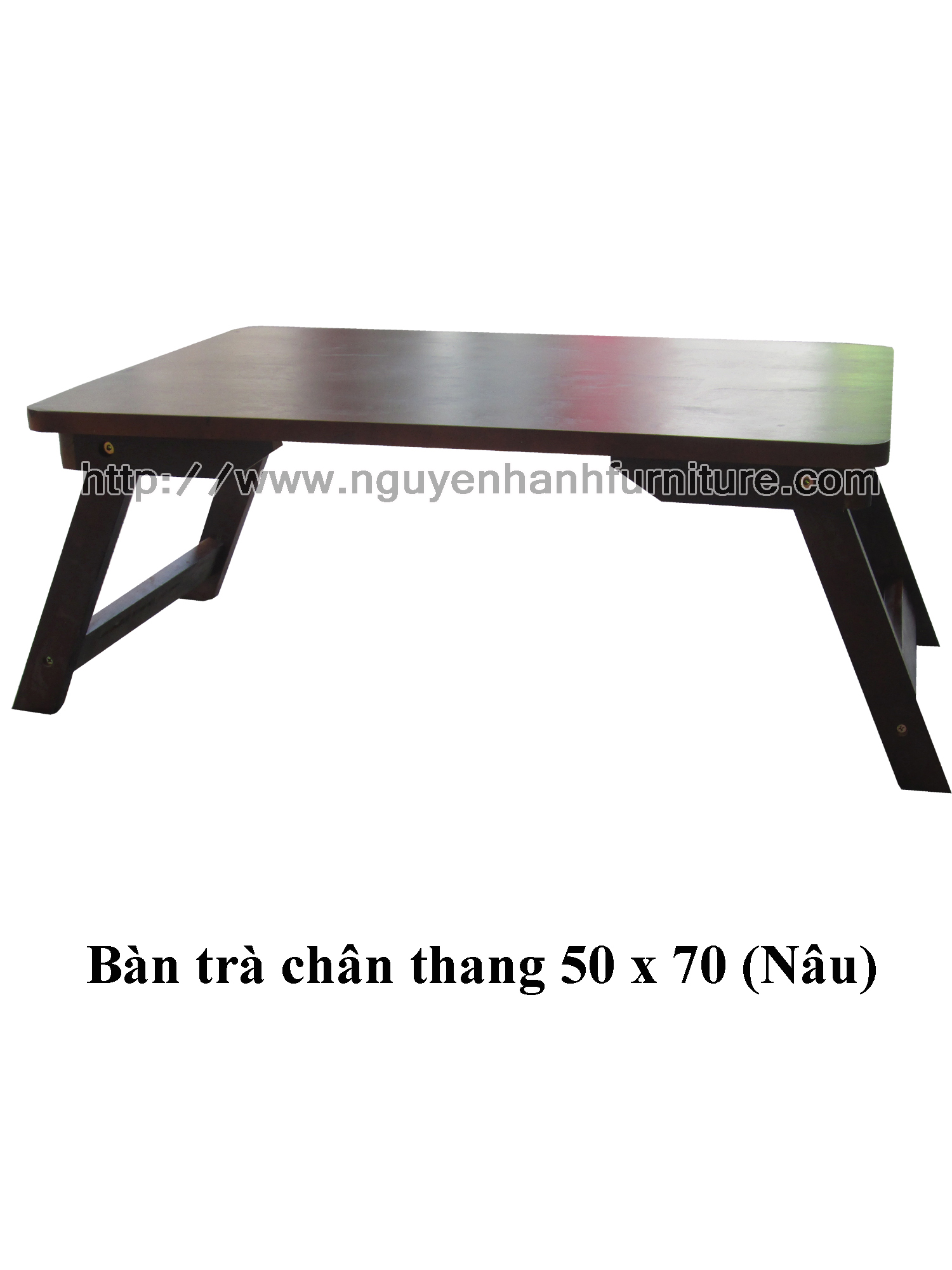 Name product: 5 x 7 Tea table with ladder shape legs (Brown) - Dimensions: 50 x 70 x 24 (H) - Description: Wood natural rubber